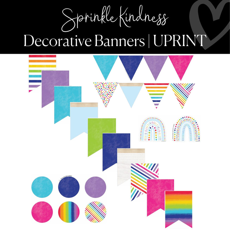 Printable Decorative Classroom Banners Classroom Decor Sprinkle Kindness by UPRINT