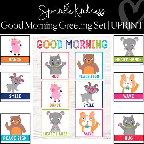 Printable Good Morning Greeting Set Classroom Decor Sprinkle Kindness by UPRINT