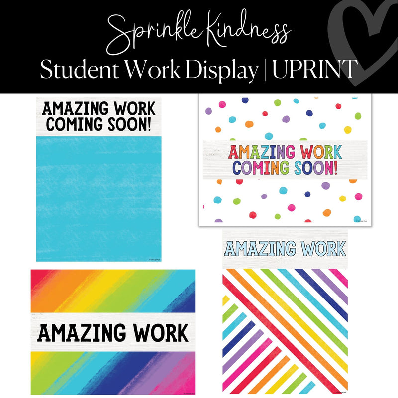 Printable Student Work Display Set Sprinkle Kindness by UPRINT