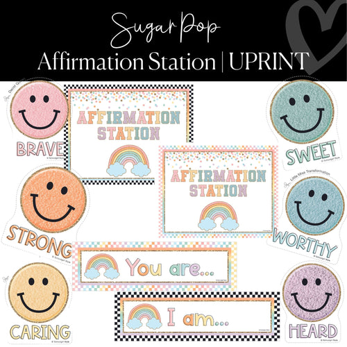 Affirmation Station UPRINT Pastel Classroom Decor Sugar Pop Classroom Decor by UPRINT