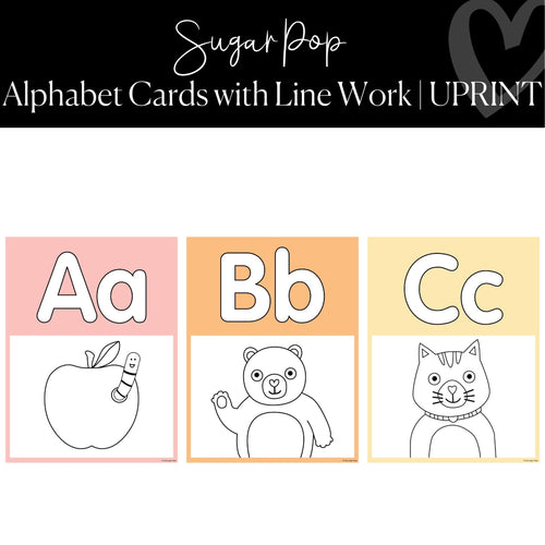 Printable Alphabet Poster with Line Work Classroom Decor Sugar Pop by UPRINT