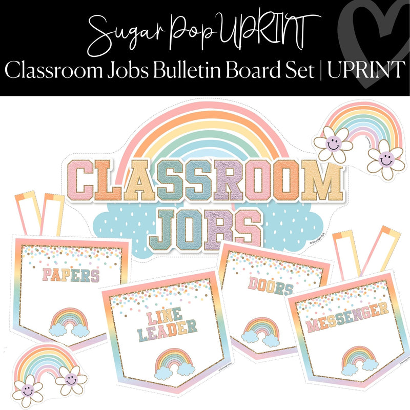 Printable Classroom Job Bulletin Board Set Sugar Pop by UPRINT