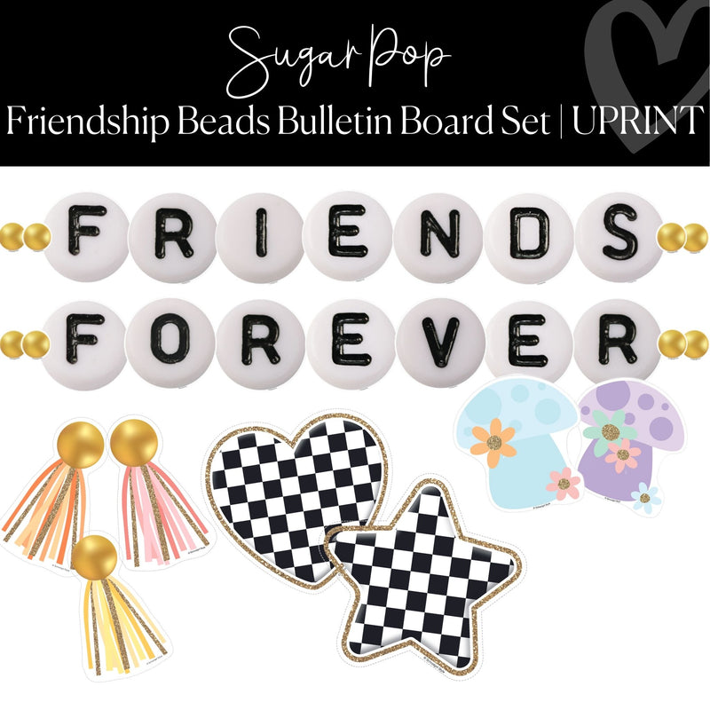 Friendship Beads Bulletin Board Set | Pastel Classroom Decor | UPRINT |  Schoolgirl Style