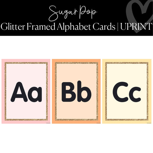 pastel glitter alphabet posters