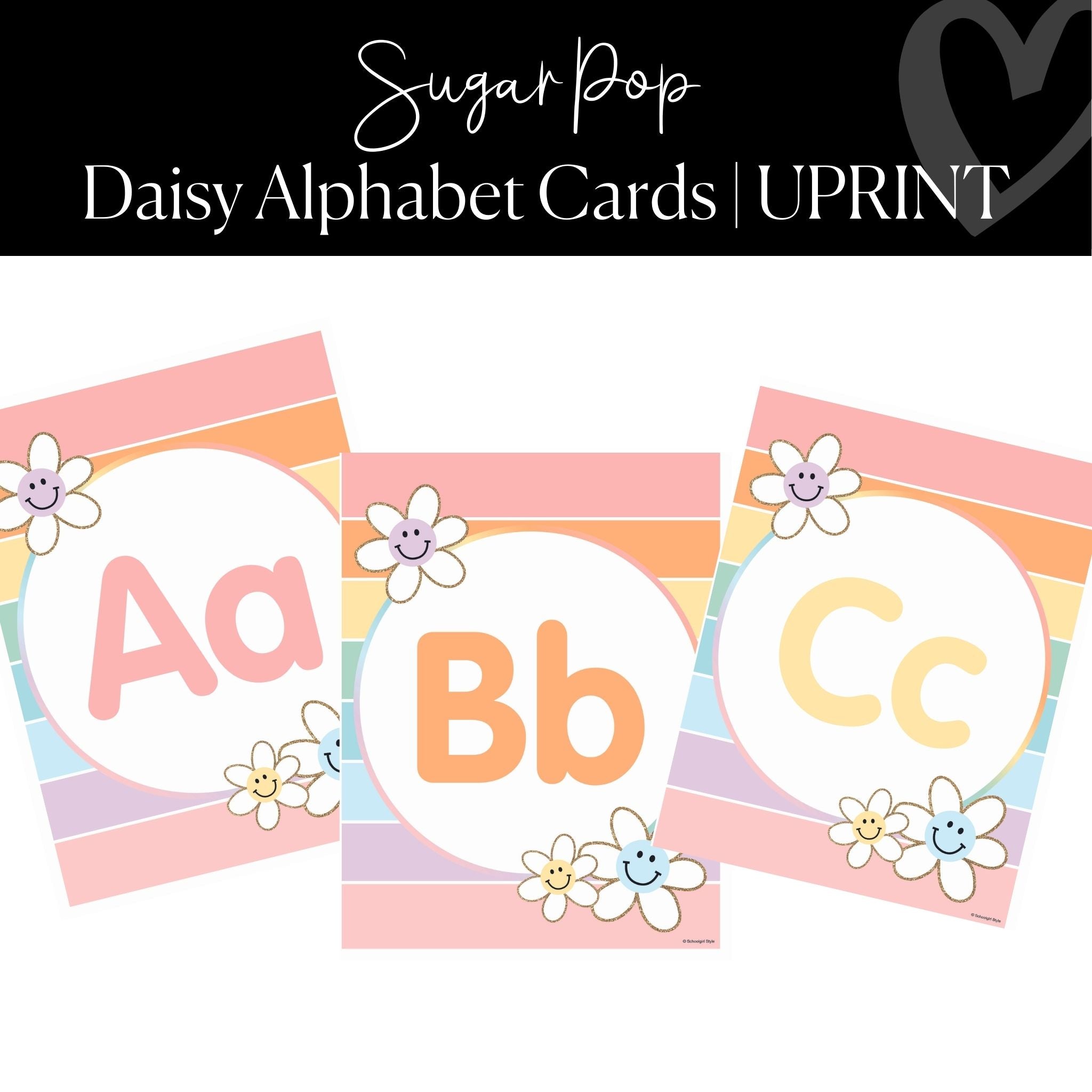 Pastel Hearts, Valentine’s Day Bulletin Board Letters, Alphabet Poster  Printable