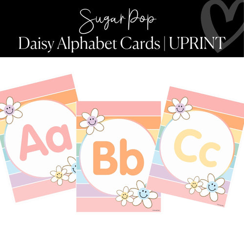 pastel daisy alphabet posters