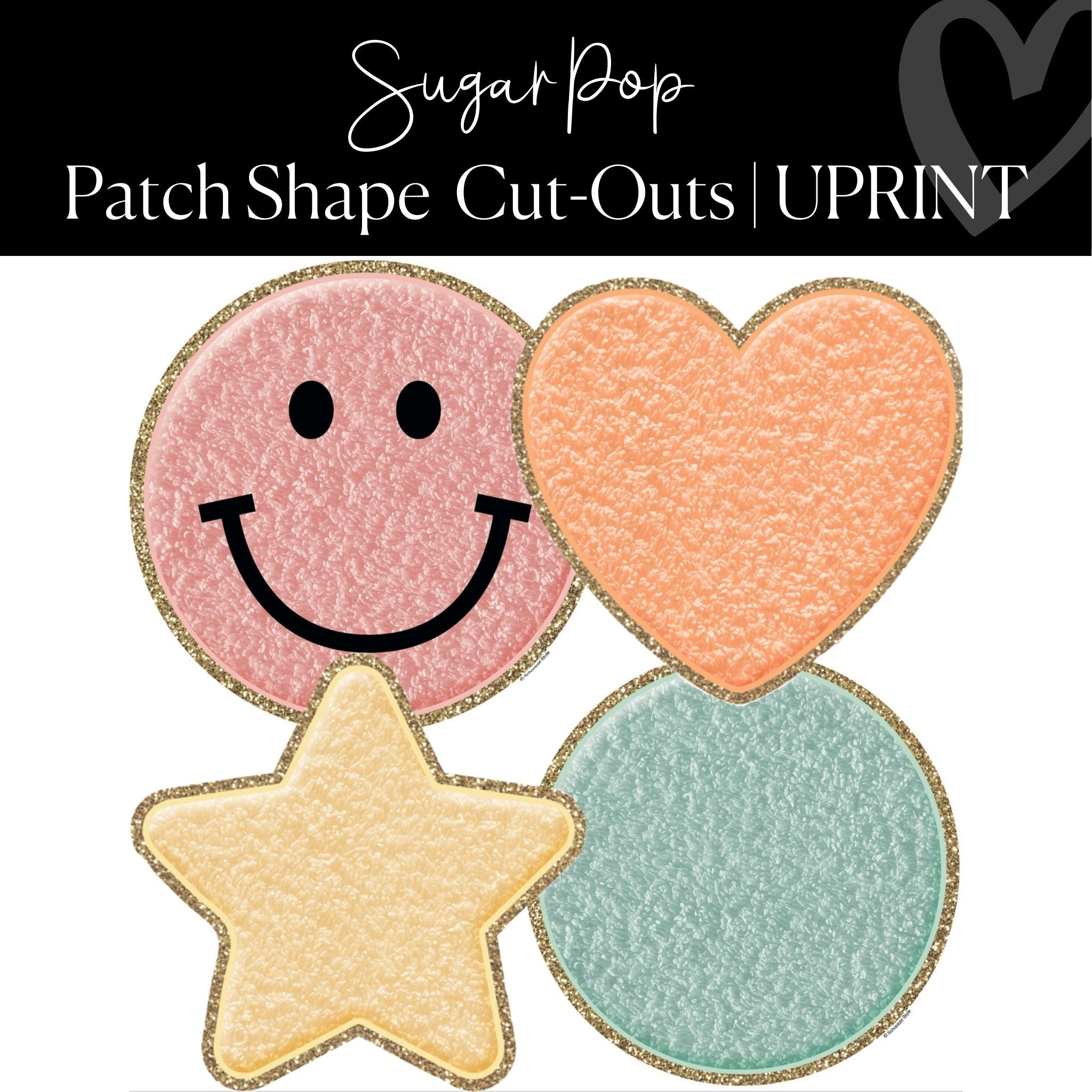 Printable Patch Shapes Bulletin Board Cutouts | Sugar Pop – Schoolgirl ...