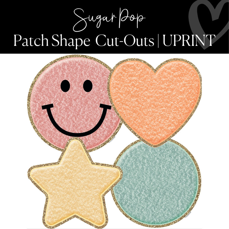 Printable Patch Shapes Cut-Outs Sugar Pop XL Classroom by UPRINT