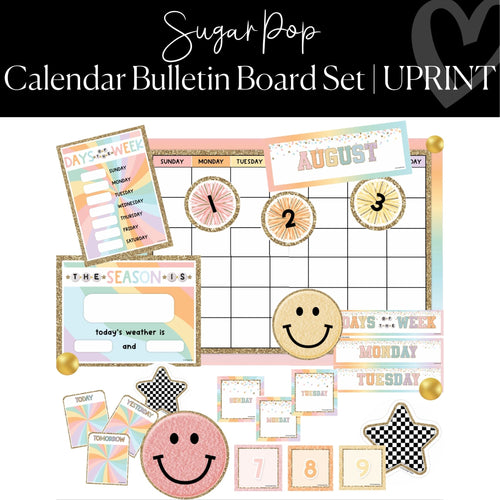 Printable Pocket Chart Calendar Classroom Decor Sugar Pop by UPRINT