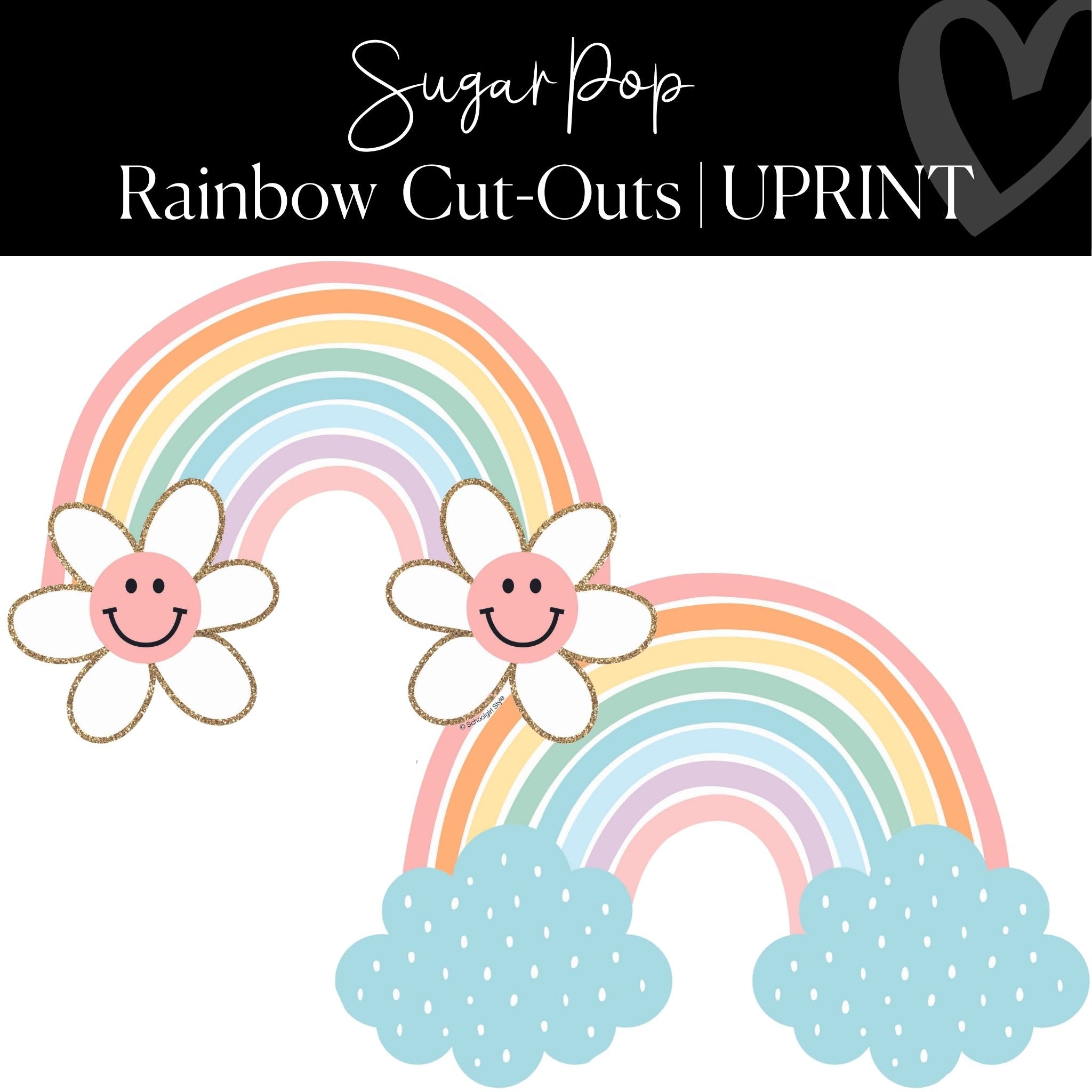 Rainbow Pencil CutoutsUPRINT – Schoolgirl Style