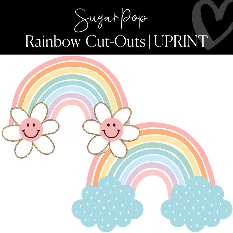 Printable Pastel Rainbow Cut-Out Suagr Pop XL Classroom Cut-Out by UPRINT