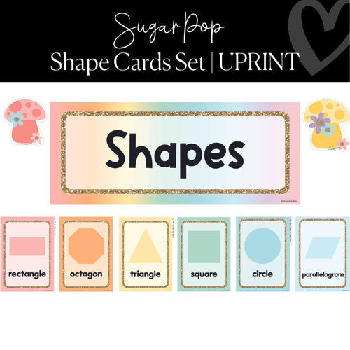 pastel shape cards bulletin board set