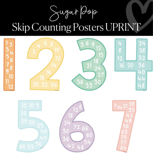 Printable Skip Counting Poster Classroom Decor Sugar Pop by UPRINT