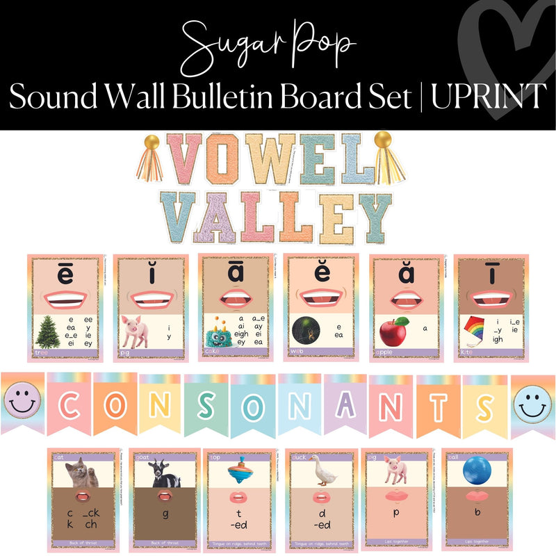 Printable Sound Wall Classroom Decor Sugar Pop by UPRINT