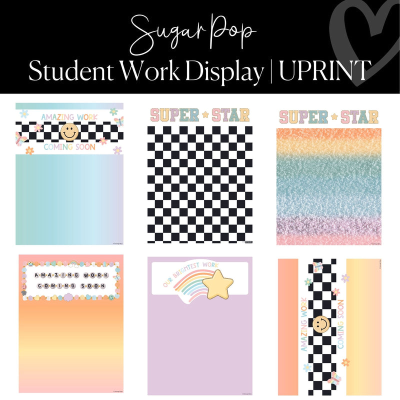Printable Student Work Display Set Sugar Pop by UPRINT