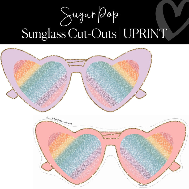 Printable Sunglass Cut-Out Sugar Pop Xl Classroom Cut-Out by UPRINT