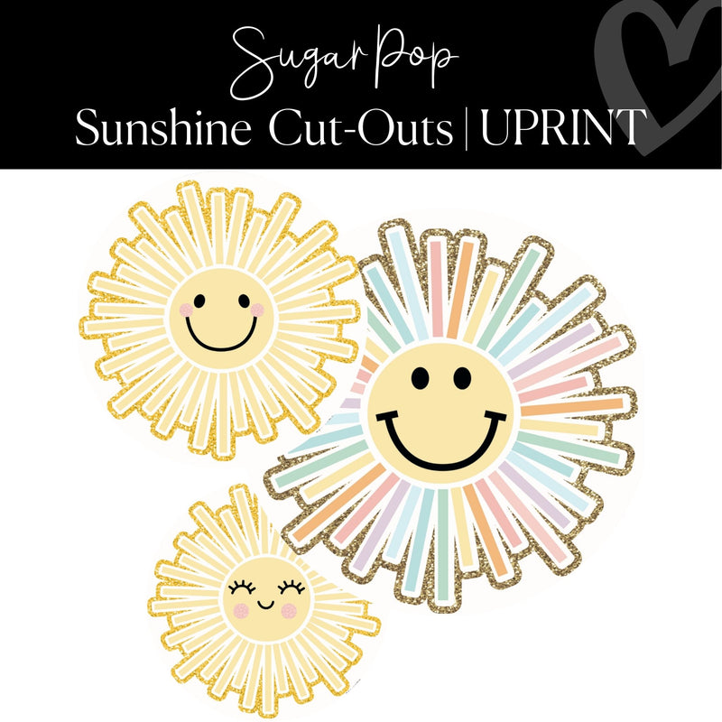 Printable Sunshine Cut-Out Classroom Decor XL Classroom Cut-Out Sugar Pop by UPRINT