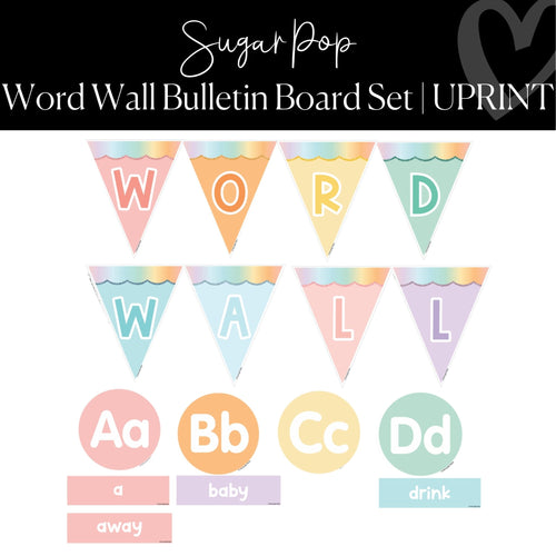 Printable Word Wall Bulletin Board Set Classroom Decor Sugar Pop by UPRINT