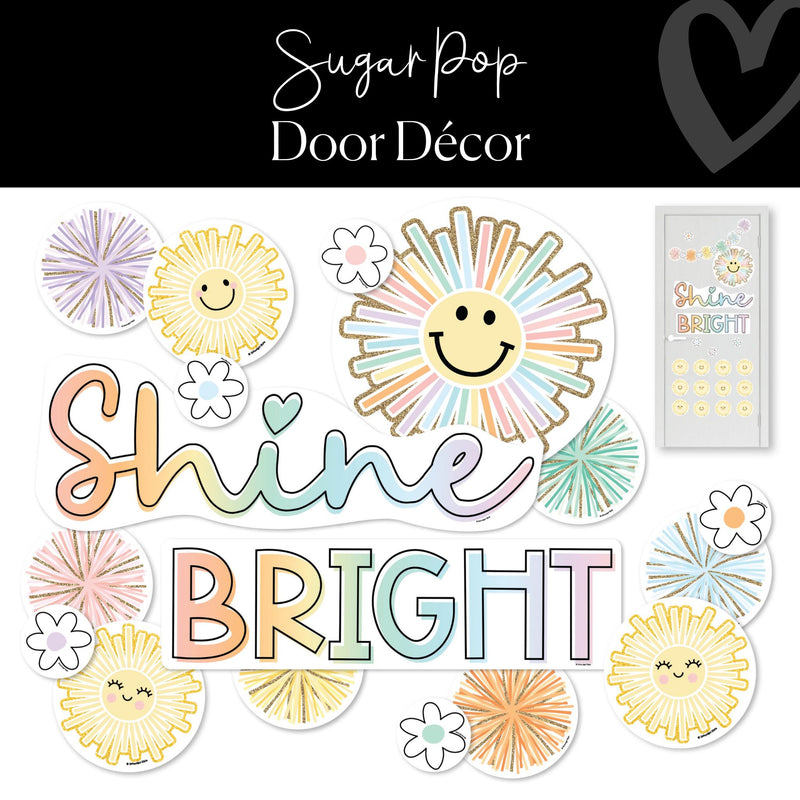 Sugar Pop Classroom Decor Collection Classroom Door Decor Set "Shine Bright"  by ULitho
