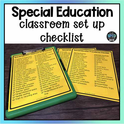 Free Special Education Classromm Set Up Checklist by Full SPED Ahead