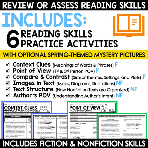 Spring Activities Reading Comprehension Passages and Questions 3rd 4th Grade