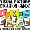 Visual Picture Direction Cards in 3 Color Sets to Match Your Room by Miss M's Reading Resources