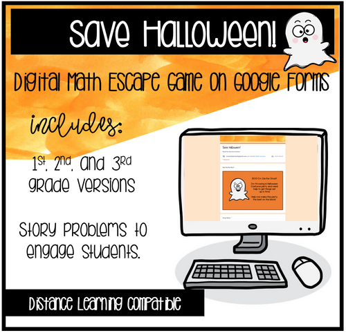Save Halloween Digital Math Escape Game on Google Forms by Mrs. Munch's Munchkins