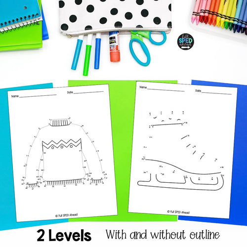 Dot to Dot Season Winter Tracing Worksheets | Leisure Centers | Special Education | Printable Teacher Resources | Full SPED Ahead