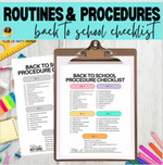 Routines and Procedures Back to School Checklist by Tales of Patty Pepper
