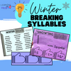 "Snowing Syllables" Winter Breaking Syllables Resource | Printable Classroom Resource | Learning with Heart | Schoolgirl Style