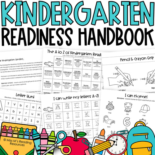 Kindergarten Readiness Handbook by Miss M's Reading Resources