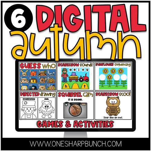 6 Digital Autumn Games and Activities by One Sharp Bunch