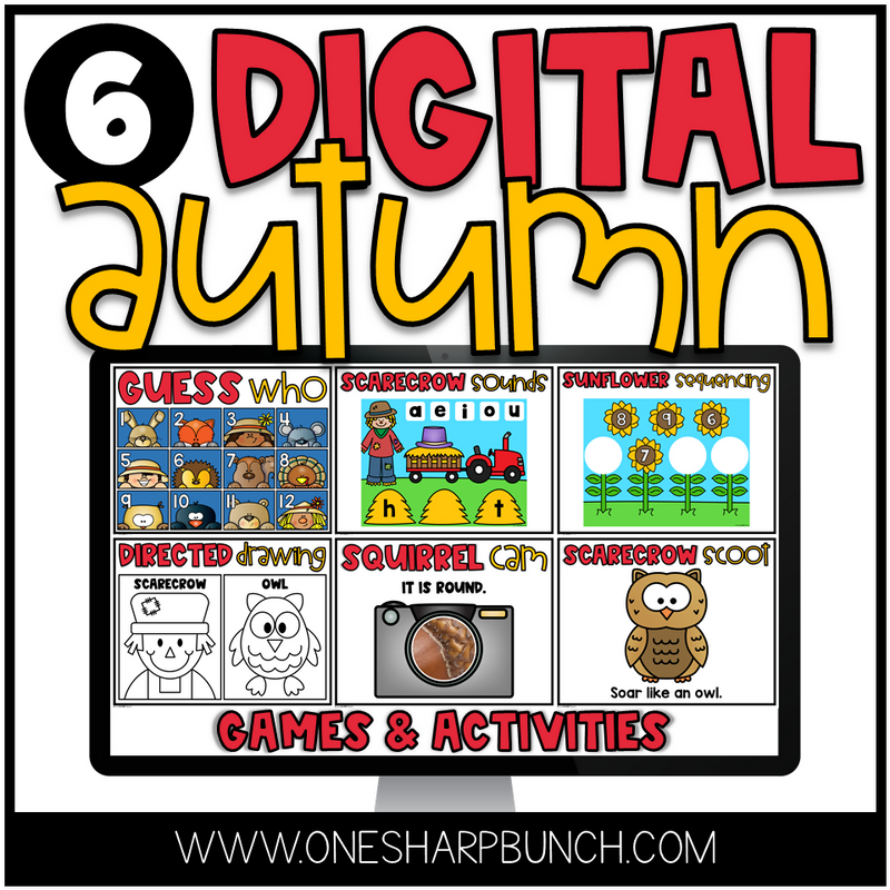 6 Digital Autumn Games and Activities by One Sharp Bunch
