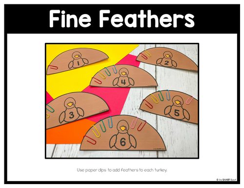 Fine Motor November Activities Thanksgiving and Fall Morning Work Tubs | Printable Classroom Resource | One Sharp Bunch