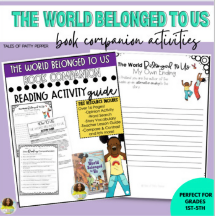 The World Belonged to Us Book Companion Activities by Tales of Patty Pepper