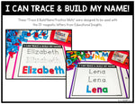 Name Practice Trace & Build Mats Editable Name Tracing & Writing Name Activities | Printable Classroom Resource | One Sharp Bunch