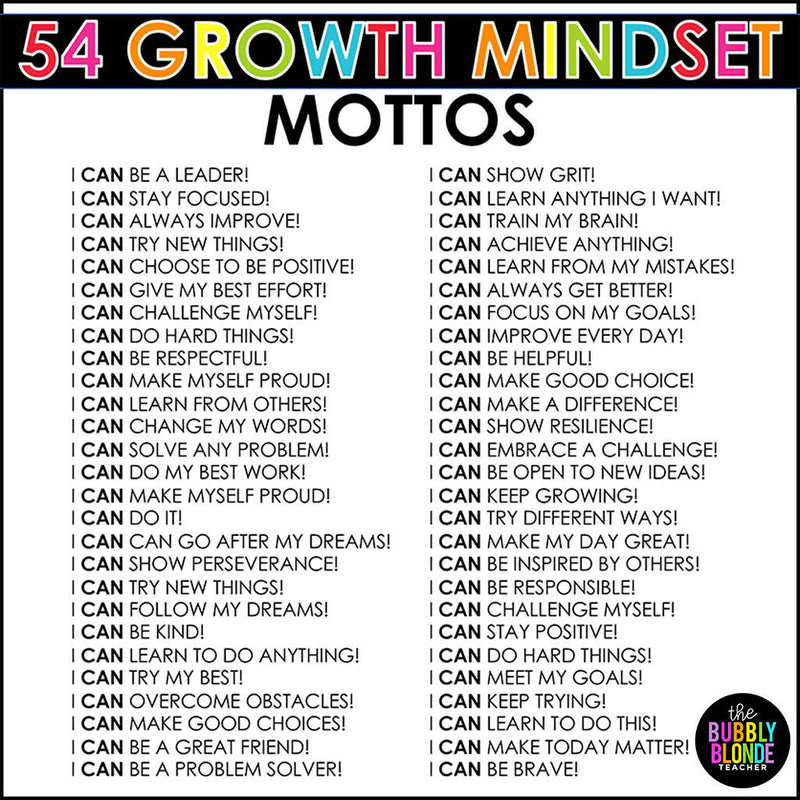 Black Growth Mindset Locker Tags | Printable Classroom Resources | The Bubbly Blonde Teacher