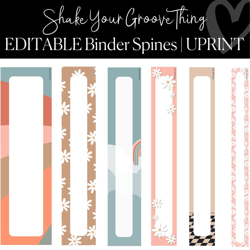 Editable and Printable Binder Covers and Spines Classroom Decor and Organization Shake Your Groove Thing by UPRINT 