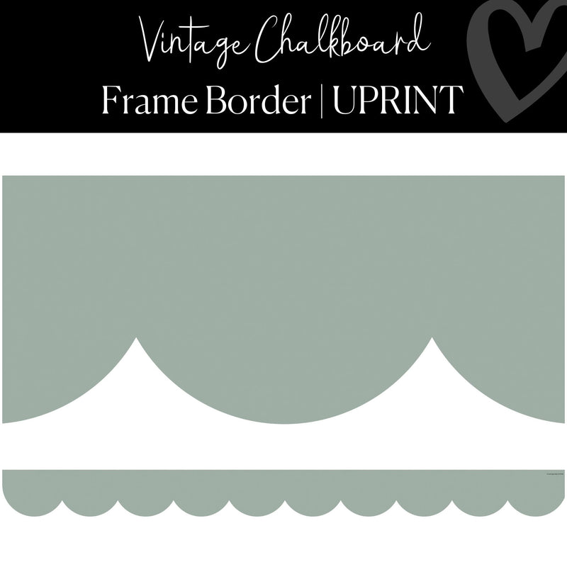 Printable Classroom Boarder Green Bulletin Board Border Vintage Chalkboard by UPRINT