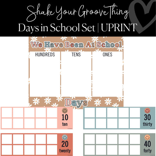 Printable Days in School Chart Classroom Decor Shake Your Groove Thing by UPRINT