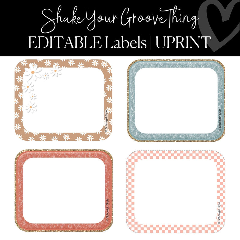 Editable and Printable Classroom Labels Classroom Decor and Organization Shake Your Groove Thing by UPRINT
