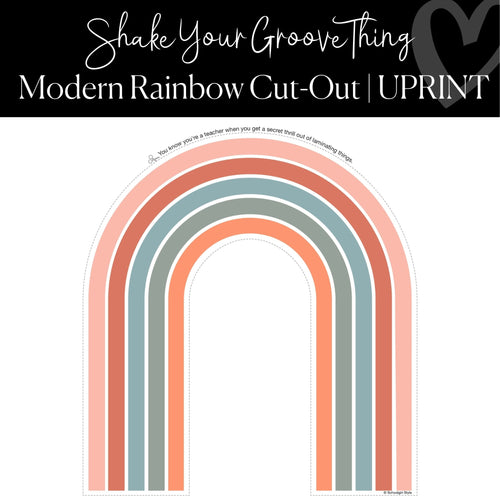 Printable Modern Rainbow Cut-Out Shake Your Groove Thing Regular and XL Classroom by UPRINT