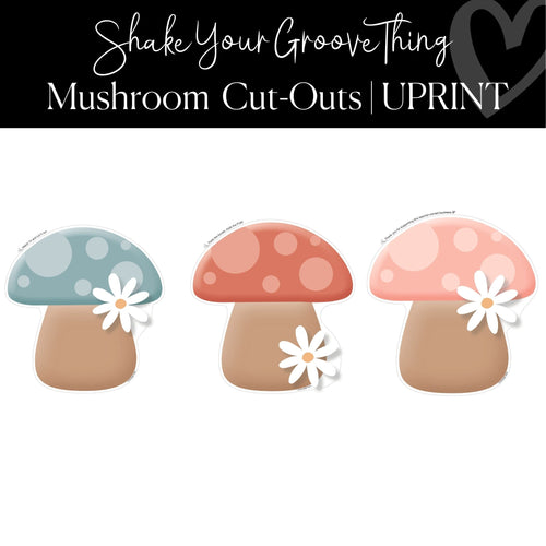 Printable Groovy Mushroom Cut-Out Classroom Decor Shake Your Groove Thing Regular and XL by UPRINT