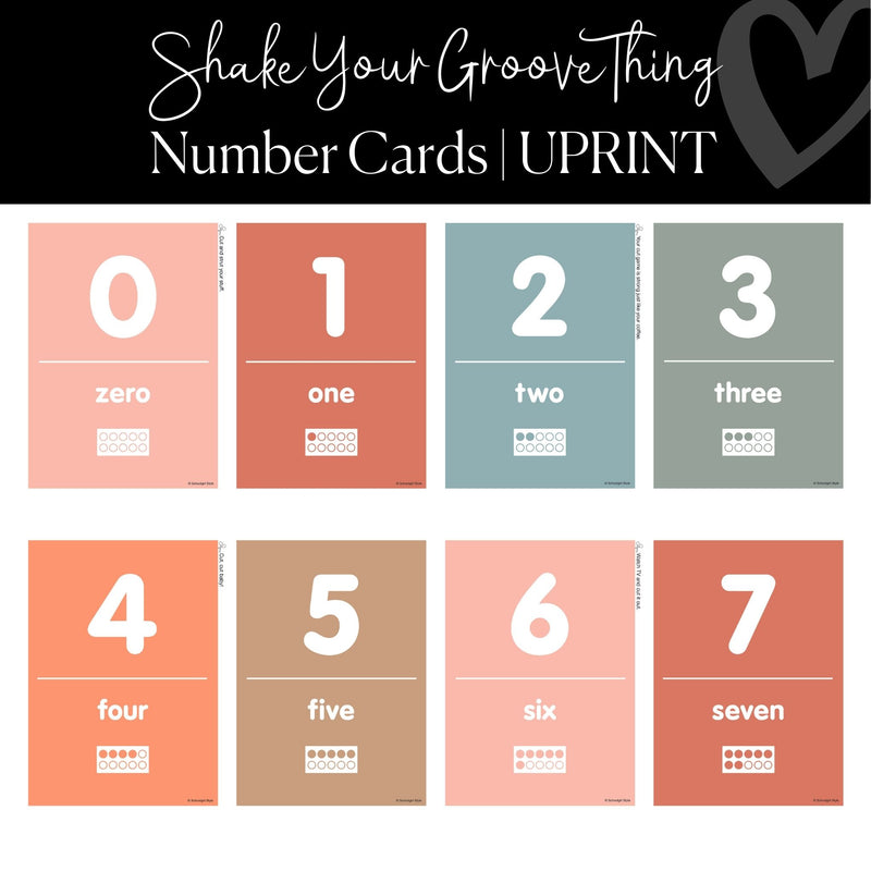 Printable Number Card Bulletin Board Set Classroom Decor Shake Your Groove Thing by UPRINT