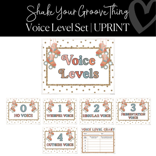 Printable Groovy Voice Level Poster Set Classroom Management Shake Your Groove Thing by UPRINT