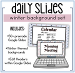 Winter Daily Google Slides Set Classroom Slide Template | Printable Classroom Resource | Mrs. Munch's Munchkins