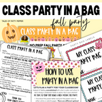 Fall Party in A Bag Resource | Printable Classroom Resource | Tales of Patty Pepper