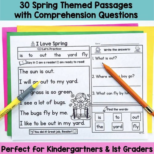 Spring Reading Passages with Comprehension Questions | March April May