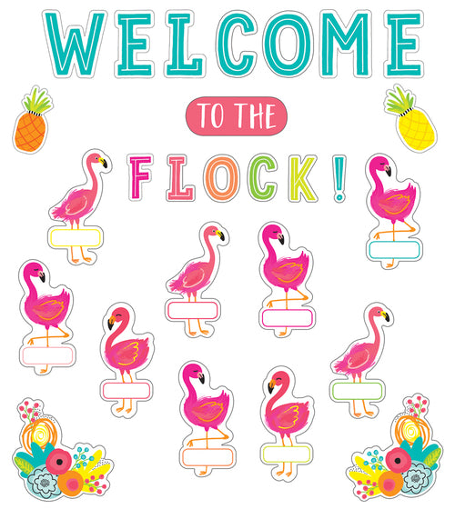 Simply Stylish Tropical "Welcome to the Flock" Bulletin Board Set by CDE