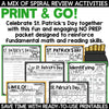 St. Patrick's Day Activities Math Reading Writing Worksheets March No Prep
